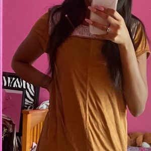 Tan Dress With White Fabric